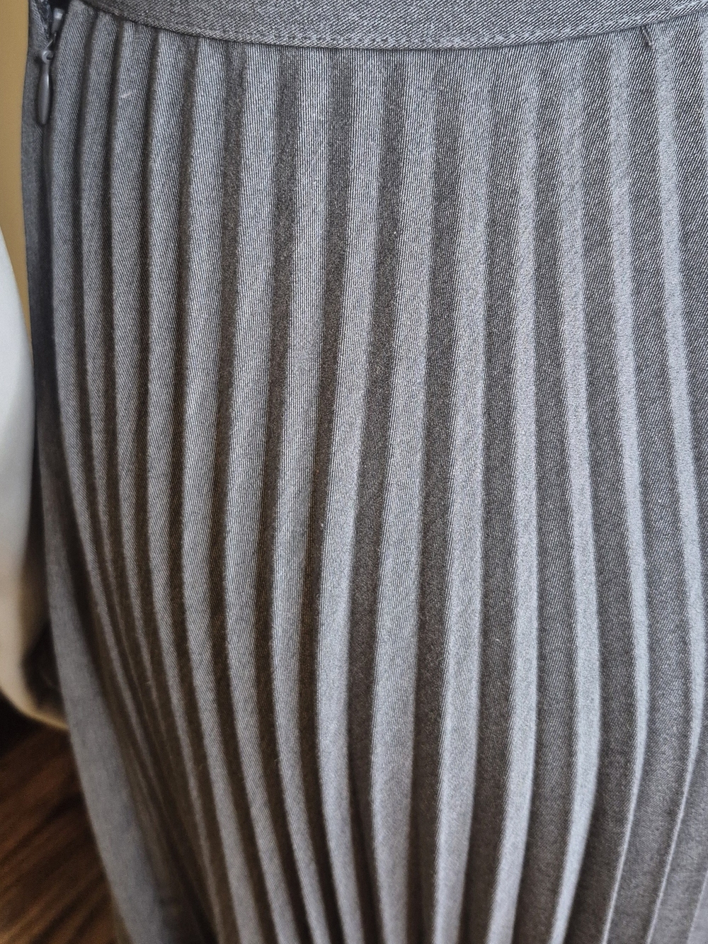 Classic Charcoal Pleated Midi Skirt - Picture 9 of 12